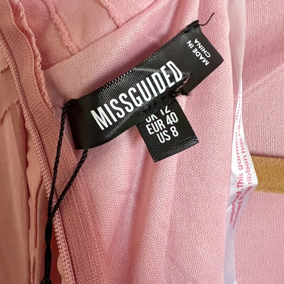 Missguided Pink Plaid Flutter Sleeve SteamPunk Grunge Barbie Skater Dress Size 8 - Picture 11 of 13